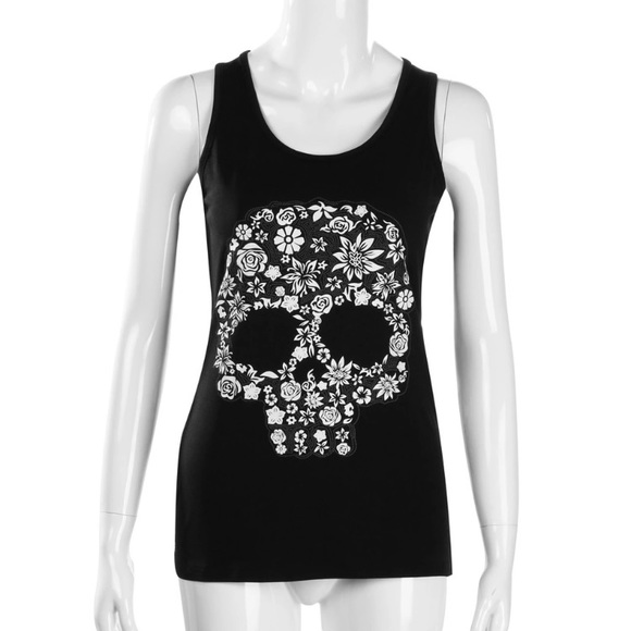 Skull Floral Lace Tank Top - Picture 5 of 5